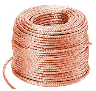 XMRISE Cable de Drenaje de Alambre de Cobre Trenzado Eléctrico Trenzado Redondo Espiral Desnudo Tierra Flexible Conductores Conductores Conductores 16#