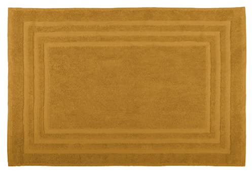 Lovely Casa - Badematte - Größe 45 x 70 cm - 100% Bio-Baumwolle - Curry Farbe - Modell Lagune - Home Linen - Weich und bequem - Ideal für das Badezimmer