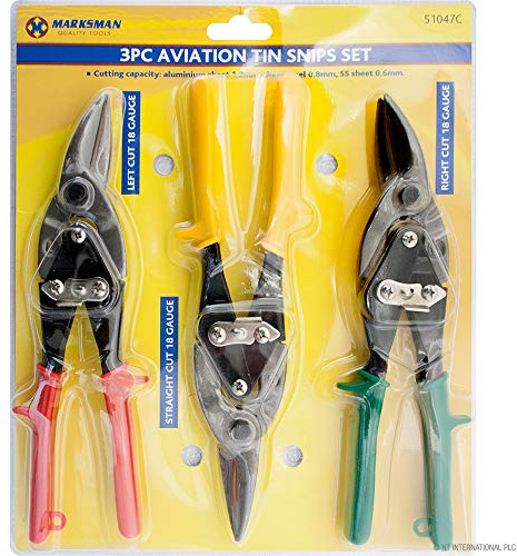 3 X Heavy Duty Aviation TIN Snips Set Sheet Metal Cutters Left Right Straight