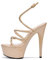 Cape Robbin Lili Sexy Plateau Stiletto High Heels für Frauen – Runde Zehe Riemchen Damen High Heels Schuhe, Hautfarben, 42 EU