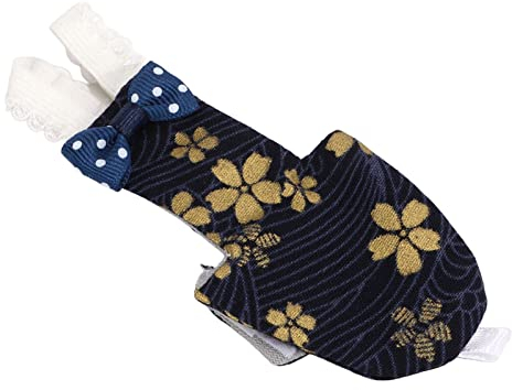 Caiqinlen Papageien-Windel, weich, schützend, verstellbar, wiederverwendbar, waschbar, für Nymphensittiche, für Wellensittiche (L, tibetische goldene Blume)