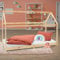 ML-Design Kinderbett 90 x 200 cm mit Dach und Lattenrost, Natur, Hausbett für Mädchen und Jungen, Kinderhaus aus massivem Kiefernholz, Bodenbett Jugendbett, Kinder Bett, Bettenhaus Spielbett Holzbett