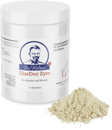 DiarDoc Zym von Dr. Hölter - Pankreasenzyme, Verdauungsenzyme für Hunde bei Darmprobleme und bei Futterunverträglichkeiten/Futtermittelallergien (125g DiarDoc Zym Pulver)