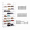 Relaxdays XXL Schuhregal Stecksystem, 10 Ebenen, modular, HxBxT: 175,5 x 93 x 30,5 cm, Schuhaufbewahrung Metall, weiß