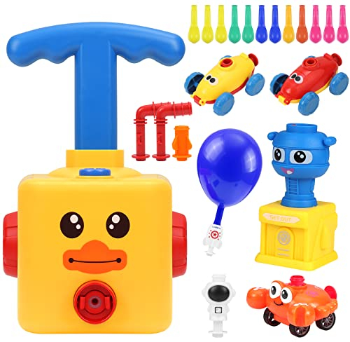 WolinTek Voiture Alimentée par Ballon, Enfants Inertia Ballon Voiture Jouet,Power Voiture de Lancement propulsée par Ballon avec 12 Ballons Educational Science pour Les Enfants,Amusants Cadeaux (C)