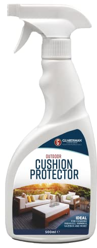 Guardsman Water Repellent Outdoor Cushion Protector Spray 500ml, Anti Microbial Stain Protection Spray for Garden Furniture, Cushions, Upholstery, Awnings, Gazebos, Parasols and Umbrellas