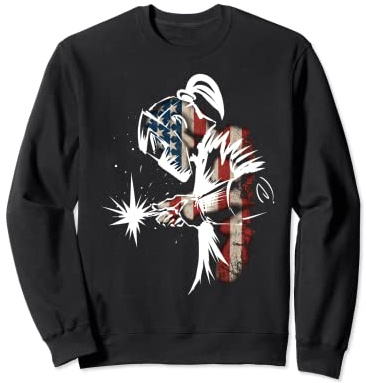 Female Welder American Flag USA Patriotic Welder Babes Sweatshirt