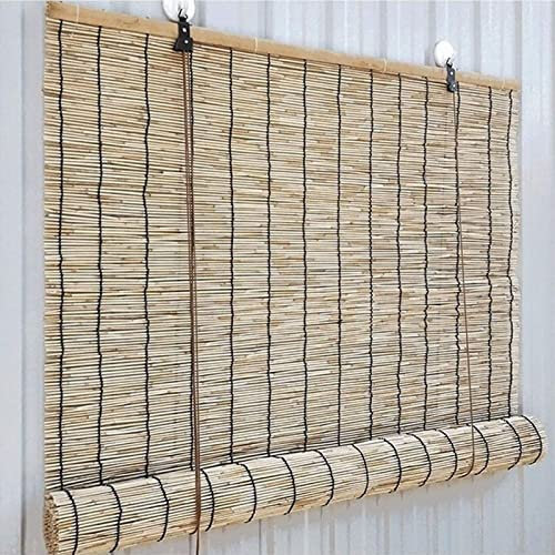 Bambusrollo JEDER GRÖSSE, Aufrollbarer Schilf Vorhang, Sonnenschutz-Bambusvorhang Für Den Außenbereich, Sichtschutz, Wetterfest, Römischer Sonnenschutz Für Flur/Terrasse/Pavillon/Garten/Fenster
