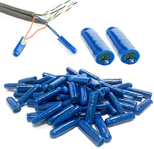 B Type Gel Filled Wire Connectors - Silicone Telephone Alarm Wire Crimp Bean Splice for Low Voltage Application, Blue (1000 PCS)