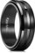 King Will 8mm Black Spinner Ring Matte Brushed Stainless Steel Fidget Ring Anxiety Ring For Men Grooved Center Comfort Fit 10.5