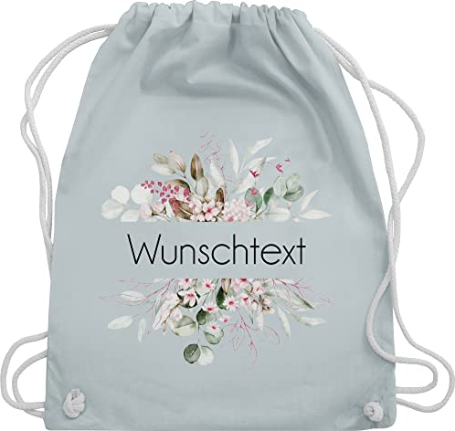 Turnbeutel Rucksack - Aufdruck selbst gestalten - Wunschtext I Geschenk personalisiert I Geschenk Weihnachten - Unisize - Pastell Blau - stofftasche kindergarten wechselkleidung beutel name