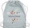Turnbeutel Rucksack - Aufdruck selbst gestalten - Wunschtext I Geschenk personalisiert I Geschenk Weihnachten - Unisize - Pastell Blau - stofftasche kindergarten wechselkleidung beutel name