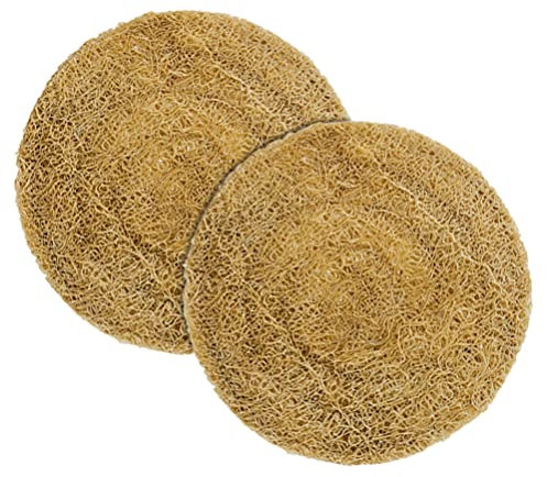 Gewebte Untersetzer für Getränke, runde Untersetzer, Luffa-Getränkematte, Teekannen-Pads, rutschfeste runde Tassen-Pads, dekorative Luffa-Kissen für kalte Getränke, Weingläser, Kaffeetasse, 2 Stück