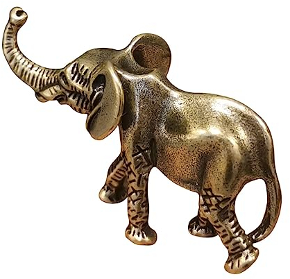 BESTonZON Messing-Elefant Vintage-Wohnkultur Tischdekoration Messing-Dekor Messing-Elefanten-Modell Elefant Miniatur-Ganesha-Figur Mini-Messing-Elefanten-Modelle Tiere Geformtes