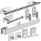 Toalleros de Baño Sin Taladro, 9PCS Accesorios Baño Toalleros de Baño, Toallero Adhesivo de Acero Inoxidable SUS304, Kit Accesorios para Baño con Toallero Baño Portarrollos Papel Higienico
