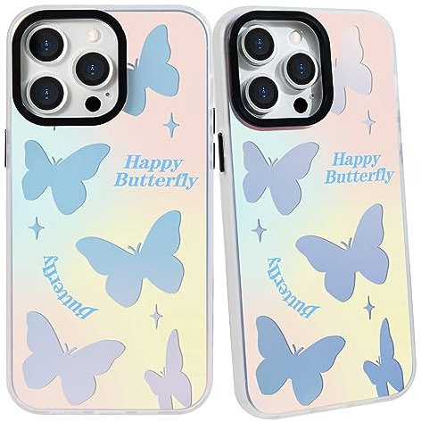 SharkProten Case for iPhone 12/iPhone 12 Pro Phone Case Cover Holographic Laser Bling Kawaii Pattern TPU PC Shockproof Anti-Scratch Bumper Phone Shell for Women Girls Female Femininity 6.1 Inch