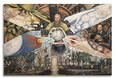 DryNda Diego Rivera Poster Man, Controller of The Universe Wall Art Scroll Canvas Painting Picture Living Room Decor Home 24x36inch(60x90cm)