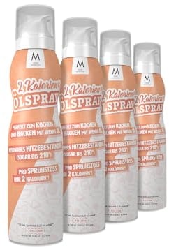 MORE 2 Kalorien Ölspray, normal, 4 x 800 Sprühstöße, Spray zum Braten, Backen & Grillen
