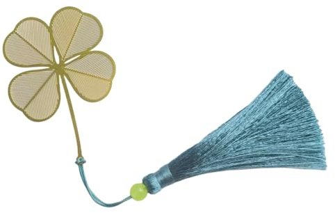 Lesezeichen Metal, Bookmark, Lesezeichen Personalisiert, Quaste Exquisites Lesezeichen für Weihnachtsgeschenk, Abschiedsgeschenk für Freunde, Kollegen, Studenten und Lehrer(Vierblättriges Kleeblatt)