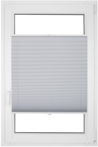 RENA Plissee ohne Bohren - Verdunklungsplissee - Klemmfix - Plisseerollo - Sonnenschutzrollo - Fensterdeko - Weiß 40cm x 200cm