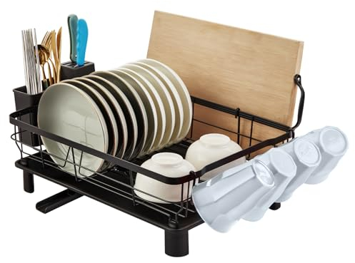 Stanew Escurreplatos Acero Inoxidable Cocina,de 2 Niveles Escurridor de Platos para Fregadero, Estante de vajilla, Estante de Tazas. (Single Tier Dish Rack)