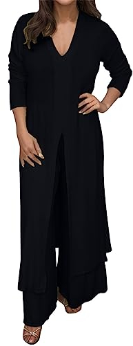 Casual zwei Stücke mit m Top Passender HoseDamen-Shorts- mit V-schnitt floraler Spitze – Tauchen Sie mit unserem Spitzenanzug in böhmische Eleganz ein fangen Sie eine freigeisti (Black, XXXL)