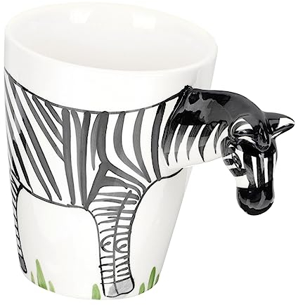 Garneck Zebramotiv Keramikbecher Handbemalt Tierbecher Dekorative Wassertasse Milchtasse Geschenktasse Für Täglichen Gebrauch