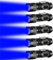 LIAISIMI Taschenlampe Blaues Licht Blaue LED Mini Taschenlampen mit Blauen Licht 3 Modi Zoombar mit Clip Blue Light LED Torch für Nachtsicht, Angeln, Jagd (5, Blue)
