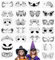 24 Stück Wiederverwendbare Schablonen für Kinder Erwachsene, Tattoo-Schablonen für Gesicht und Körper, Kreativität Tattoo Schablone für Halloween Schminke Partys-20 * 12cm