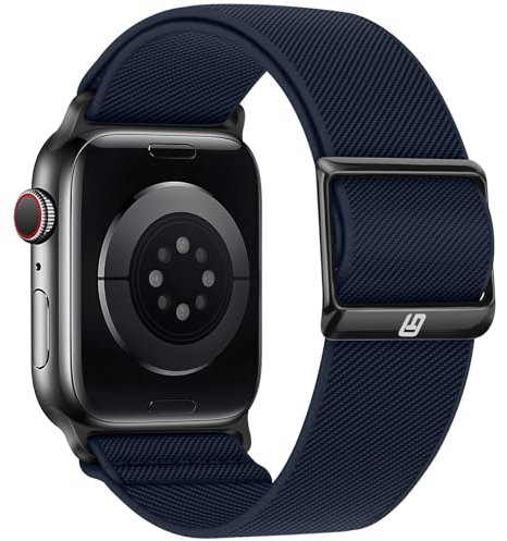 Bisikor Correas Compatible con Correa Apple Watch 49 46 45 44 42 41 40 38mm, Correas de Nailon Elástica Ajustable para iWatch Ultra 2 SE Serie 10 9 8 7 6 5 4 3 (38/40/41/42, Azul