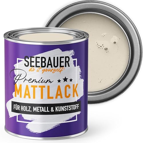 SEEBAUER diy Mattlack Beige 750ml für Innen & Außen (No. 005 Orchid Dream) Möbelfarbe ohne Schleifen - Hybrid-Lack für Holz, Metall, Kunststoff - Holzlack, Möbellack hohe Deckkraft