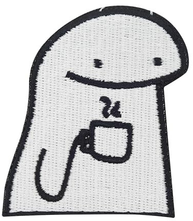 Finally Home Patch zum Aufbügeln - Smiling Coffee Guy | Jeansjacken Patches, Lustige Meme Aufbügler, Retro Flicken, Comic Aufnäher, Cartoon Anime Bügelpatches