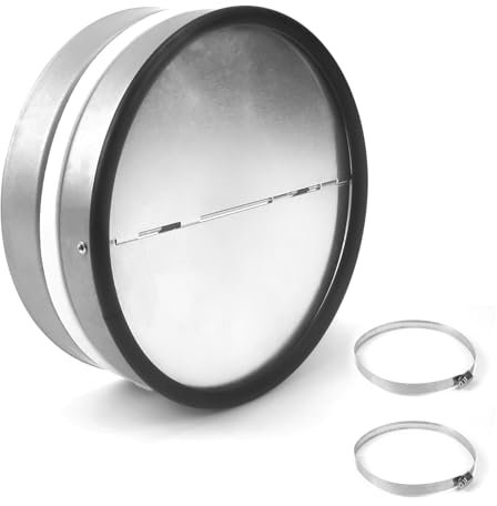 KXVXXV clapet anti retour hotte aspirante DN 150mm en acier galvanisé avec caoutchouc d'étanchéité en aluminium pour canal de ventilation et évacuation d'air pour montage