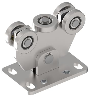 Sellon24® Edelstahl/Stahl Schiebetorlaufwerk Wagen Schiebetor Tor verzinkt Profil 60 70 80 (Stahl 60x60 H/34BP-4-60x60)