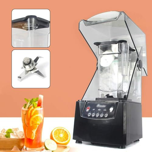 YLANMEI Commercial Quiet Shield Blender 2200W Professional Industrial Blenders 2L for Ice Crushing, Shakes and Smoothies for Kitchen