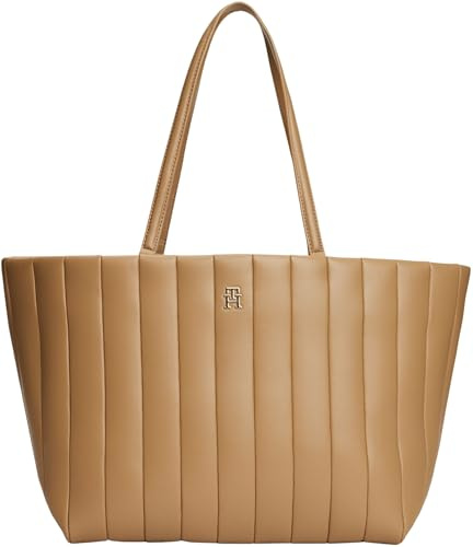 TOMMY HILFIGER Damen TH GRACE TOTE AW0AW17670 Tote, Khaki (Safari Canvas), Einheitsgröße, Khaki (Safari Canvas), One Size
