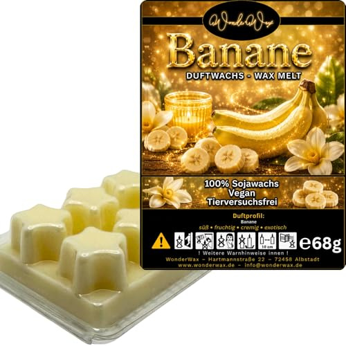 WonderWax® Duftriegel 6 x Duftwachs Sterne Weiß Banane | Farbe: Weiß | Raumduft für Duftlampen, Wax Melt, Sojawachs, Indoor Duftöl Wachs schmelzen für Aromalampe
