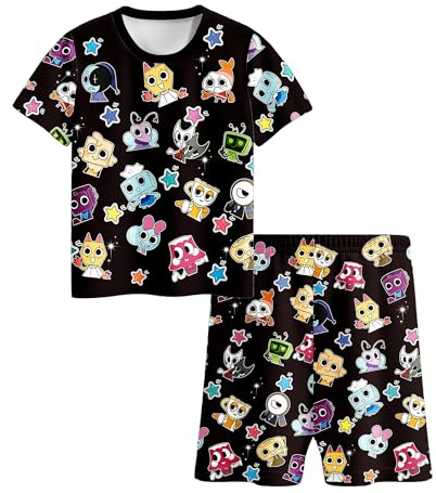 Pyjamas for Boys Short Sleeve Pjs 2 Piece Sleepwear Pajama Set 6-12 Years | Kids Sleepsuit Gaming Outfit Boys Shirt and Shorts Set Home Casual Clothes