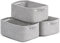Storage Baskets, Small Shelf Baskets for Organizing, Baby Toy Storage for Gifting, Woven Rope Basket for Nursery Organization 3 Pack, White & Gray, 28 x 18 x 11 cm
