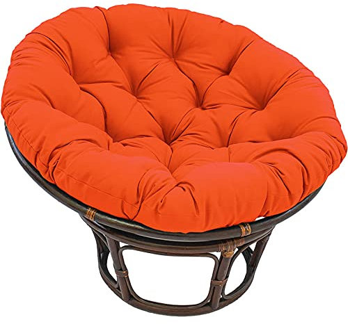Extra großes, wasserdichtes, rundes Stuhlkissen für den Außenbereich, Schaukelsessel, Orange, 130 x 130 cm