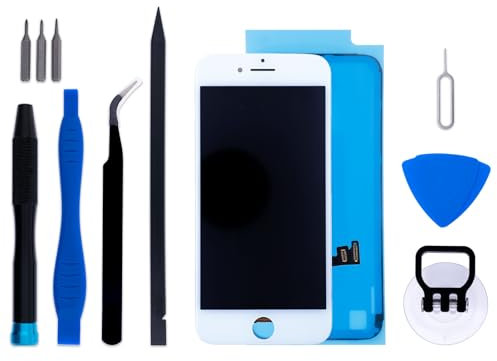 for iPhone 7 Screen Replacement Kit, 4.7 inch LCD Display, 3D Touch Digitizer Assembly, Repair Tools & Frame Adhesive, Model A1660/A1778/A1779/A1780/A1853/A1866 (White)