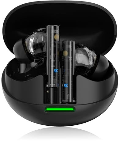 Yinyoo KZ Carol Pro Auriculares Inalámbricos Bluetooth 5.4 35h Autonomía Cancelación Activa de Ruido (ANC) Inteligente con 6 Micrófonos Auriculares Estéreo Hi-Fi con Curva de Sonido Harman