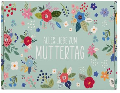 Herz & Heim® Geschenkbox aus stabilem Karton – verschiedene Größen & Motive – Geschenkverpackung für Geburtstag, Muttertag, Vatertag & Dankeschön (Muttertag, C (21,5 × 8,5 × 15,5 cm))