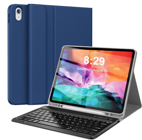 Keyboard Case for iPad Pro 12.9 inch (Old Model) 2015 1st / 2017 2nd Gen - Rechargeable, Detachable Wireless Bluetooth Keyboard - Folio Smart Leather Cover with Pencil Holder for Apple iPad Pro 12.9”