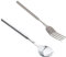 Confezione da 2 forchette telescopiche in acciaio inox, cucchiai allungabili, posate lunghe telescopiche, utensili da pranzo per barbecue e campeggio