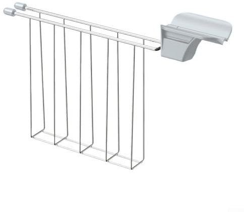 Accessorio per tostapane in acciaio inox, con manici resistenti al calore, clip per pane, per bagel, teacake, casa, elettrodomestici da cucina (grigio)