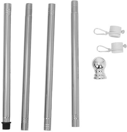 UKCOCO Rostfreier Edelstahl Fahnenmast 1,5m mit Wandbefestigung Verstellbarer Flaggenhalter für Hof und Veranda Wetterfester Metallfahnenständer