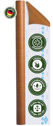 Veluxis Möbelfolie selbstklebend Holzoptik Buche Natur – 210 cm | zuschneidbar, rückstandsfrei entfernbar