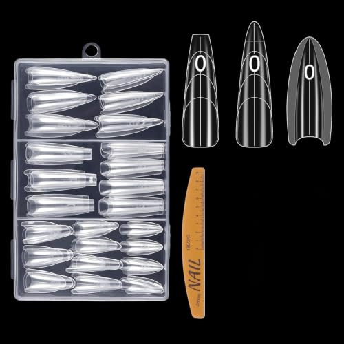 180 Pièces Faux Popit Ongles Moule Sandwich Kit Amande Transparents Capsule Forme Long et Effilé Ovale Trapézoïdal Extension Réutilisable Dual Nail pour Salon de Manucure