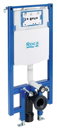 Roca Duplo WC - Bastidor con cisterna compacta para inodoro suspendido, codo de diámetro 90/110